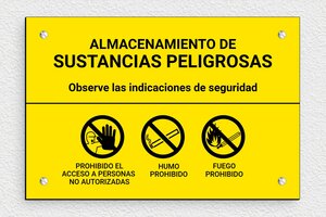 Placas por Sector - Cartel de 'Almacenamiento de Productos Peligrosos' - undefined - jaune-noir - screws - es-almacenamiento-de-sustancias-peligrosas-003-1-1747820484662