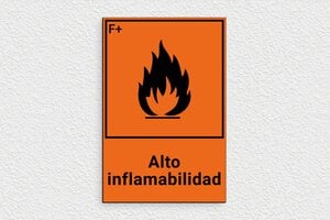 Señales de Advertencia - Cartel inflamable - undefined - orange-noir - glue - es-altamente-inflamable-004-3-1747820499630