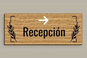Placas de Madera - Señalización hacia la Recepción - undefined - chene - glue - es-area-turismo-hotel-flecha-004-3-1747818189735
