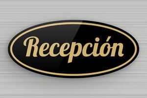 Placas Ovaladas - Letrero ovalado de recepción - undefined - noir-or - none - es-area-turismo-hotel-numero-002-3-1747818386572