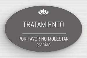 Señalética para Hotel - Cartel ovalado 'Tratamiento en curso' - undefined - gris-souris-blanc - none - es-area-turismo-hotel-spa-001-3-1747818335511
