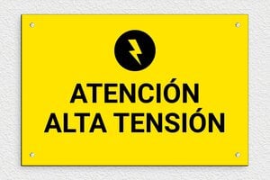 Señales de Riesgo Eléctrico - Cartel 'Atención Alta Tensión' - undefined - jaune-noir - screws - es-atencion-alta-tension-003-1-1747820451202