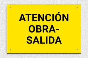 Señales de Advertencia - Señal de salida de obra - undefined - jaune-noir - screws - es-atencion-salida-de-obra-0010-1-1747820358947