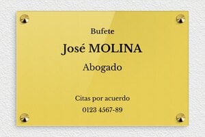 Placas para Abogados - Plexiglás - undefined - or-clair-noir - screws-caps - es-bufete-de-abogados-001-5-1747820525109