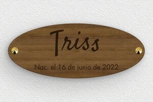 Placas para Caballos - Madera - undefined - noyer - screws-caps - es-caballo-nombre-fecha-nacimiento-bosque-003-3-1747819108309