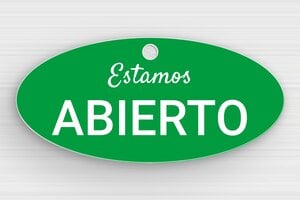 Fijaciones para Placas - Cartel Ovalado 'Abierto' - undefined - vert-blanc - holes-only - es-cartel-abierta-negocio-004-3-1747818858526
