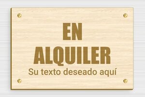 Placas Grabadas Personalizadas - Madera - undefined - erable - screws - es-cartel-alquiler-003-4-1747880524679
