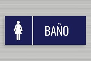 Fijaciones para Placas - Cartel para Baño de Damas - undefined - bleu-marine-blanc - glue - es-cartel-bano-damas-002-3-1747818962469