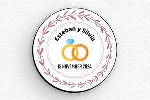 Placas Redondas - Insignia PVC - Imán - undefined - custom - badge - es-cartel-boda-005-3-1747824048500