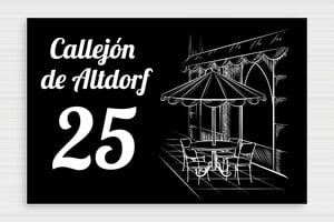Placas para Puerta de Entrada - PVC - undefined - noir-blanc - glue - es-cartel-calle-003-4-1747824999506