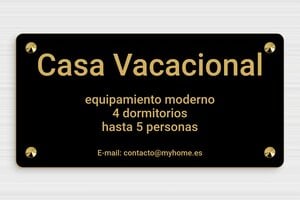 Placas para Apartamento Turístico - PVC - undefined - noir-or - screws-caps - es-cartel-casa-vacacional-005-3-1747825276321