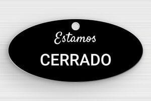 Fijaciones para Placas - Cartel Ovalado 'Cerrado' - undefined - noir-blanc - holes-only - es-cartel-cerrado-completado-003-3-1747818866901