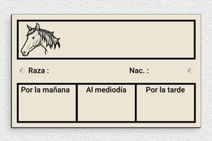 Placas para Caballos - PVC - undefined - ecru-noir - screws - es-cartel-comida-caballo-001-3-1747819144070