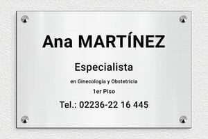 Placas Profesionales - PVC - undefined - gris-brosse-noir - screws-caps - es-cartel-consultorio-medico-001-1-1747881707357