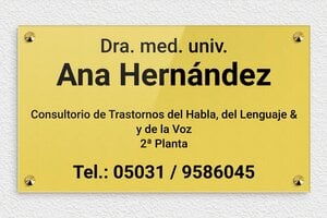 Placas Profesionales - Plexiglás - undefined - or-clair-noir - screws-caps - es-cartel-consultorio-medico-002-3-1747881775525