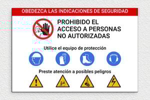 Señales de Riesgo Eléctrico - Cartel 'Obedezca las indicaciones de seguridad' - undefined - custom - glue - es-cartel-de-advertencias-de-seguridad-012-3-1747819716449