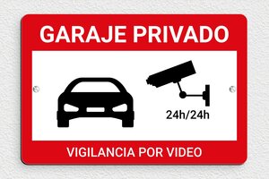 Carteles "Zona Videovigilada" - Cartel 'Garaje Privado bajo Vigilancia por Video' - undefined - custom - screws - es-cartel-de-alarma-003-1-1747822991866