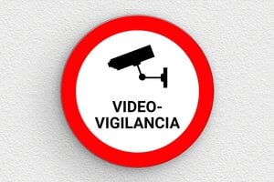 Cartel "Zona Videovigilada" - Cartel redondo bajo vigilancia de video - undefined - custom - glue - es-cartel-de-alarma-004-1-1747822957260
