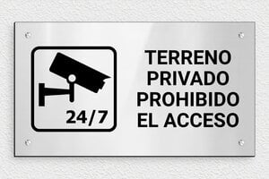 Señales de Información - Cartel 'Propiedad Privada, Prohibido el Paso' - undefined - gris-brillant-noir - screws - es-cartel-de-alarma-007-1-1747823017585