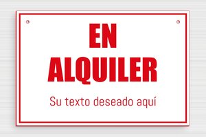 Carteles "Se Alquila" - PVC - undefined - blanc-rouge - holes-only - es-cartel-de-alquiler-002-2-1747880482187