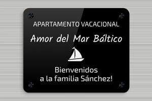 Placas para Puerta de Entrada - Plexiglás - undefined - noir-blanc - screws-caps - es-cartel-de-apartamento-vacacional-001-1-1747825098718