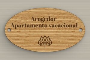 Placas de Madera para Puerta  - Cartel indicador 'Piscina, Jacuzzi, Bar' - undefined - chene - holes-only - es-cartel-de-apartamento-vacacional-003-4-1747825200734