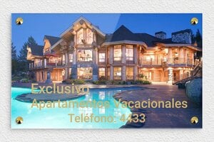 Placas para Apartamento Turístico - Plexiglás - undefined - custom - screws-caps - es-cartel-de-apartamento-vacacional-004-4-1747825236277