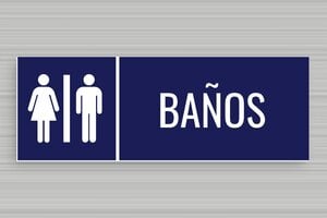 Fijaciones para Placas - Cartel para Baños - undefined - bleu-marine-blanc - glue - es-cartel-de-bano-001-3-1747818949002