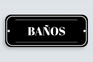 Carteles de Baño - Cartel para WC - PVC - Negro - 190 x 75 mm - undefined - noir-blanc - screws - es-cartel-de-bano-002-1-1747823419661