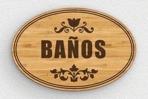 Carteles de Baño - Cartel para WC - Madera - Ovalado - 210 x 140 mm - undefined - bambou - glue - es-cartel-de-bano-006-1-1747823411974