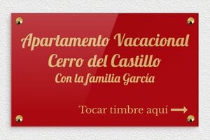 Placas para Puerta de Entrada - Plexiglás - undefined - rouge-or - screws-caps - es-cartel-de-vacaciones-001-3-1747825113637