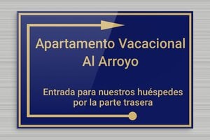 Placas para Apartamento Turístico - Cartel de Recepción - undefined - bleu-or - none - es-cartel-de-vacaciones-005-5-1747825298280