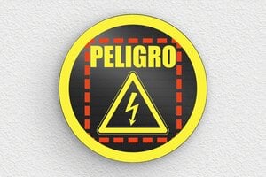 Señales de Riesgo Eléctrico - Cartel redondo de peligro - undefined - carbon-blanc - glue - es-cartel-electrico-002-2-1747825051935