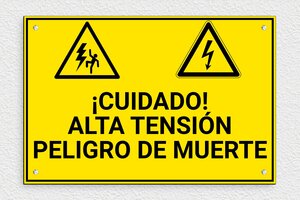 Señales de Riesgo Eléctrico - Cartel 'Precaución Alta Tensión' - undefined - jaune-noir - screws - es-cartel-electrico-002-3-1747825056945