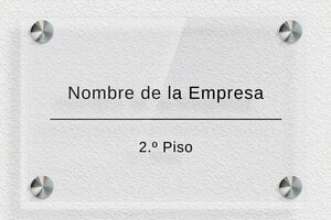 Placas para Puerta de Oficina - Plexiglás transparente - undefined - transparent - screws-spacer - es-cartel-entrada-empresa-031-1-1747819545978