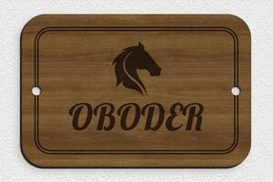 Placas para Box de Caballo - Madera - undefined - noyer - holes-only - es-cartel-establo-caballo-001-5-1747819078901