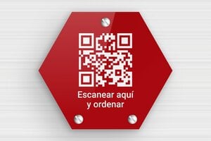 Placas Hexagonales - Plexiglás - undefined - rouge-blanc - screws - es-cartel-hexagonal-003-1-1747889931212