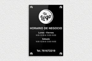 Fijaciones para Placas - Plexiglás - undefined - noir-blanc - screws-caps - es-cartel-horario-negocio-003-0-1747818754059