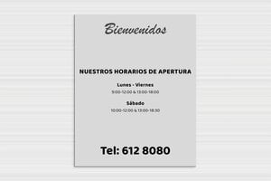 Fijaciones para Placas - Aluminio Dibond - undefined - custom - none - es-cartel-horario-negocio-004-3-1747818781814