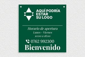 Fijaciones para Placas - PVC - undefined - vert-sapin-blanc - holes-only - es-cartel-horario-negocio-005-4-1747818766822