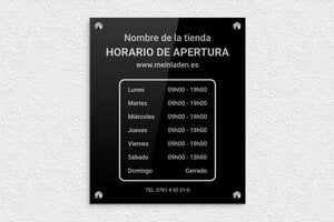 Fijaciones para Placas - Plexiglás - undefined - noir-argent - screws-caps - es-cartel-horario-tienda-003-1-1747818819099