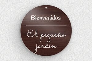 Placas Redondas - PVC - undefined - noyer-blanc - holes-only - es-cartel-jardin-005-1-1747822208781