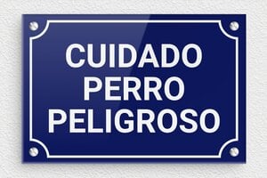 Carteles "Cuidado con el Perro" - Señal de 'Cuidado con el Perro' - undefined - bleu-blanc - screws - es-cartel-perro-001-1-1747824140254