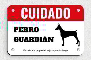 Placas para Portal - Cartel 'Cuidado, Perro Guardián' - undefined - custom - screws - es-cartel-perro-001-3-1747822346350