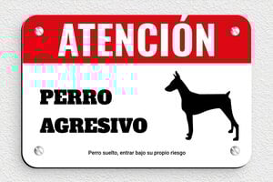Placas para Portal - Cartel 'Atención, perro guardián' - undefined - custom - screws - es-cartel-perro-001-4-1747822424695