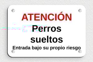 Carteles "Cuidado con el Perro" - Cartel 'Atención, perro suelto' - undefined - custom - screws - es-cartel-perro-002-2-1747824243761