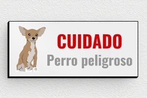 Carteles "Cuidado con el Perro" - Cartel 'Cuidado, perro peligroso' - undefined - gris-noir - glue - es-cartel-perro-002-3-1747824229745