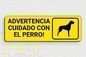Carteles "Cuidado con el Perro" - Cartel 'Cuidado, perro peligroso!' - undefined - jaune-noir - glue - es-cartel-perro-003-3-1747824253230