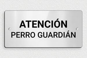 Carteles "Cuidado con el Perro" - Cartel 'Cuidado, perro peligroso' - undefined - gris-brillant-noir - screws - es-cartel-perro-004-1-1747824175330