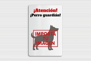 Placas de Plástico - PVC - undefined - gris-brosse-noir - glue - es-cartel-perro-014-3-1747900182552